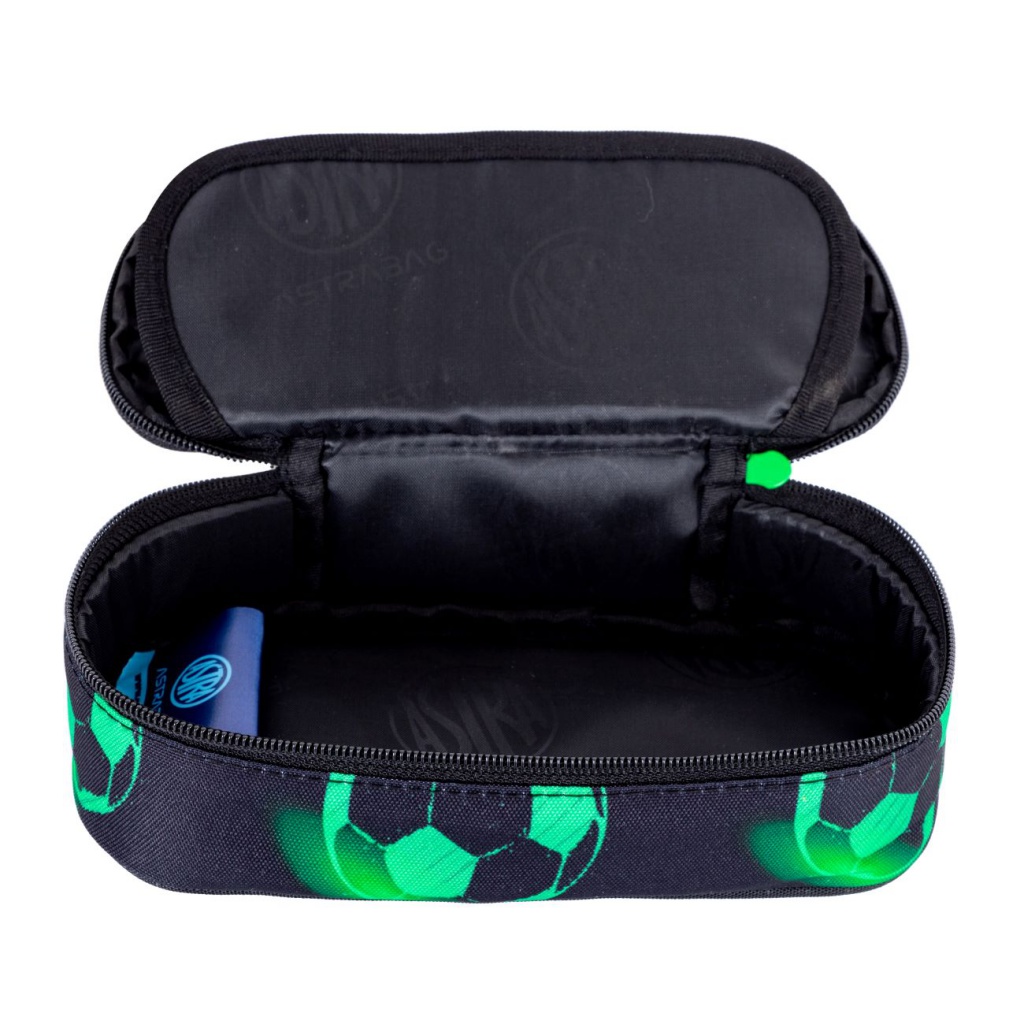 Jednokomorový penál / pouzdro AstraBAG NEON FOOTBALL, AC6, 503024075