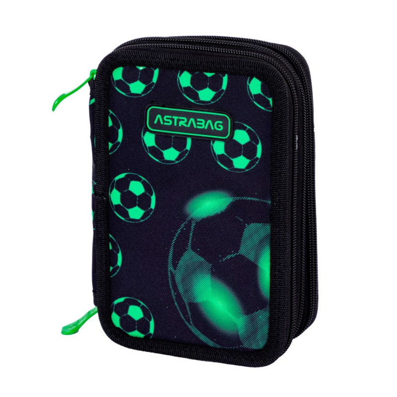 Třípatrový penál s náplní AstraBAG NEON FOOTBALL, AC31, 503024064