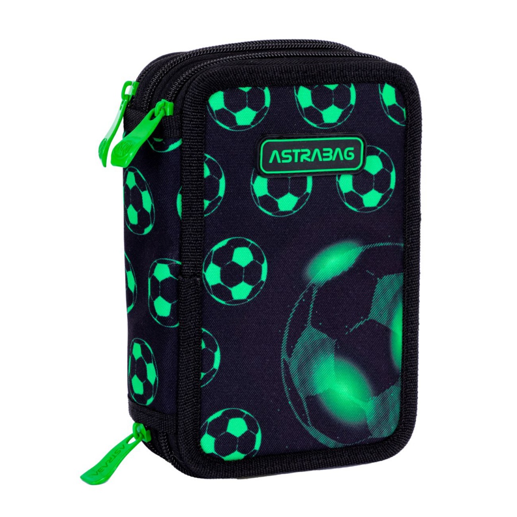 Třípatrový penál s náplní AstraBAG NEON FOOTBALL, AC31, 503024064