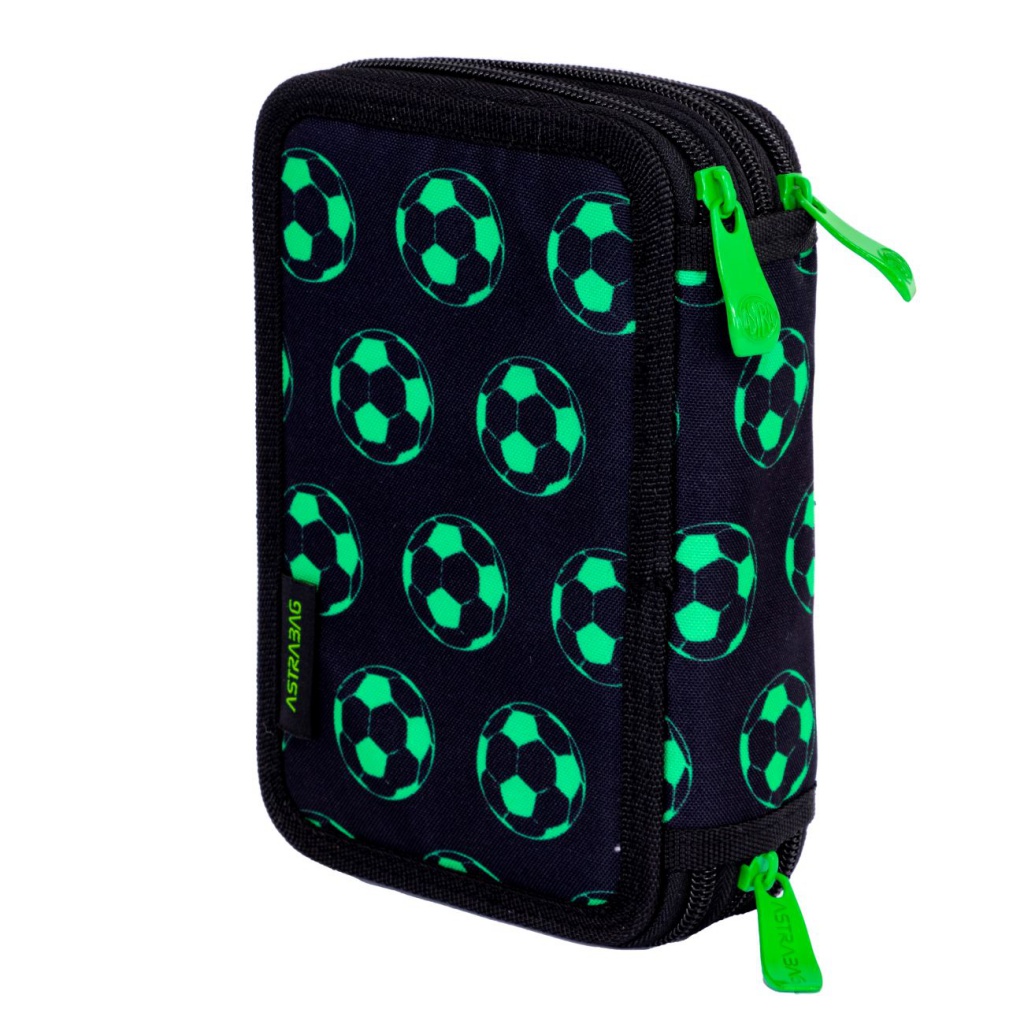 Třípatrový penál s náplní AstraBAG NEON FOOTBALL, AC31, 503024064