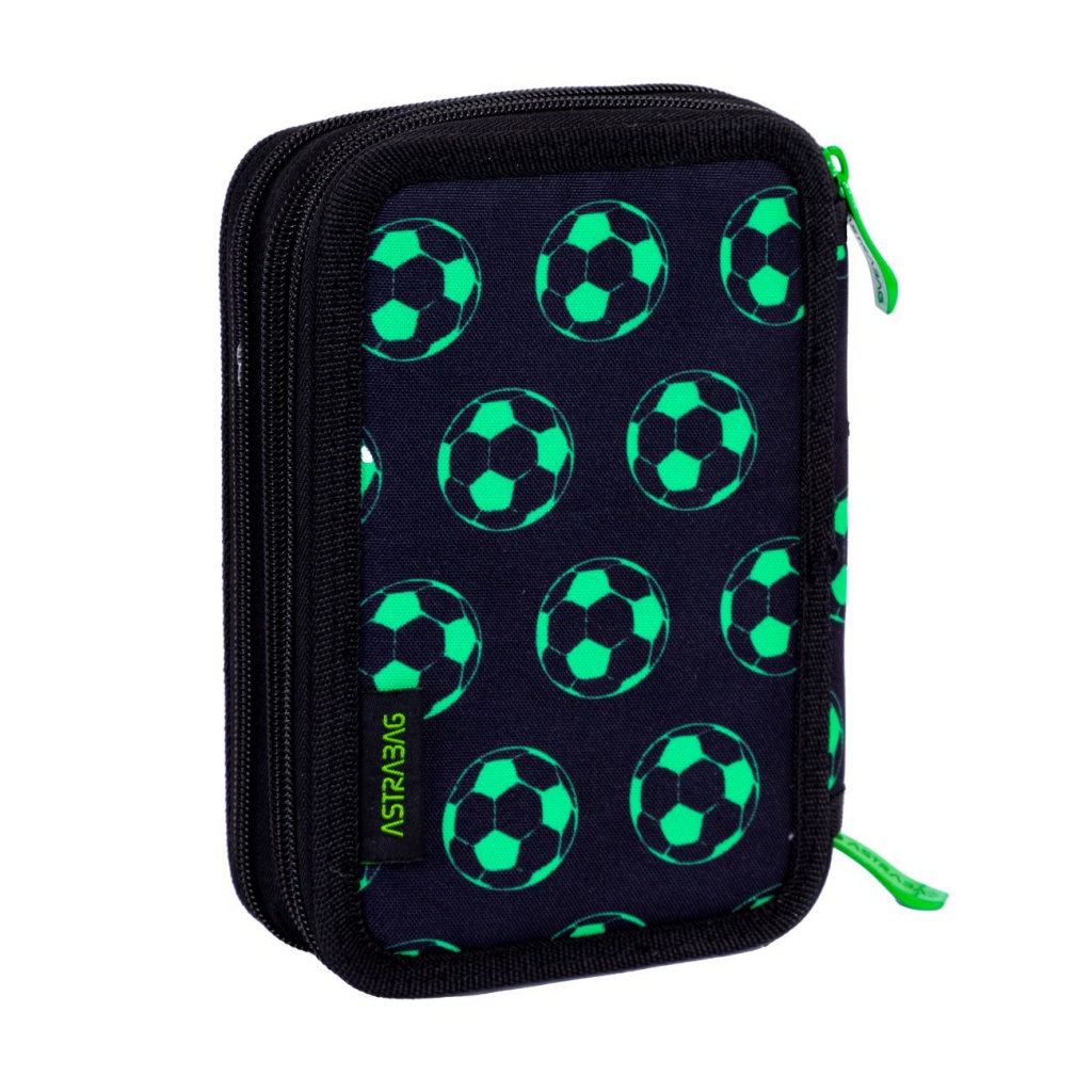 Třípatrový penál s náplní AstraBAG NEON FOOTBALL, AC31, 503024064