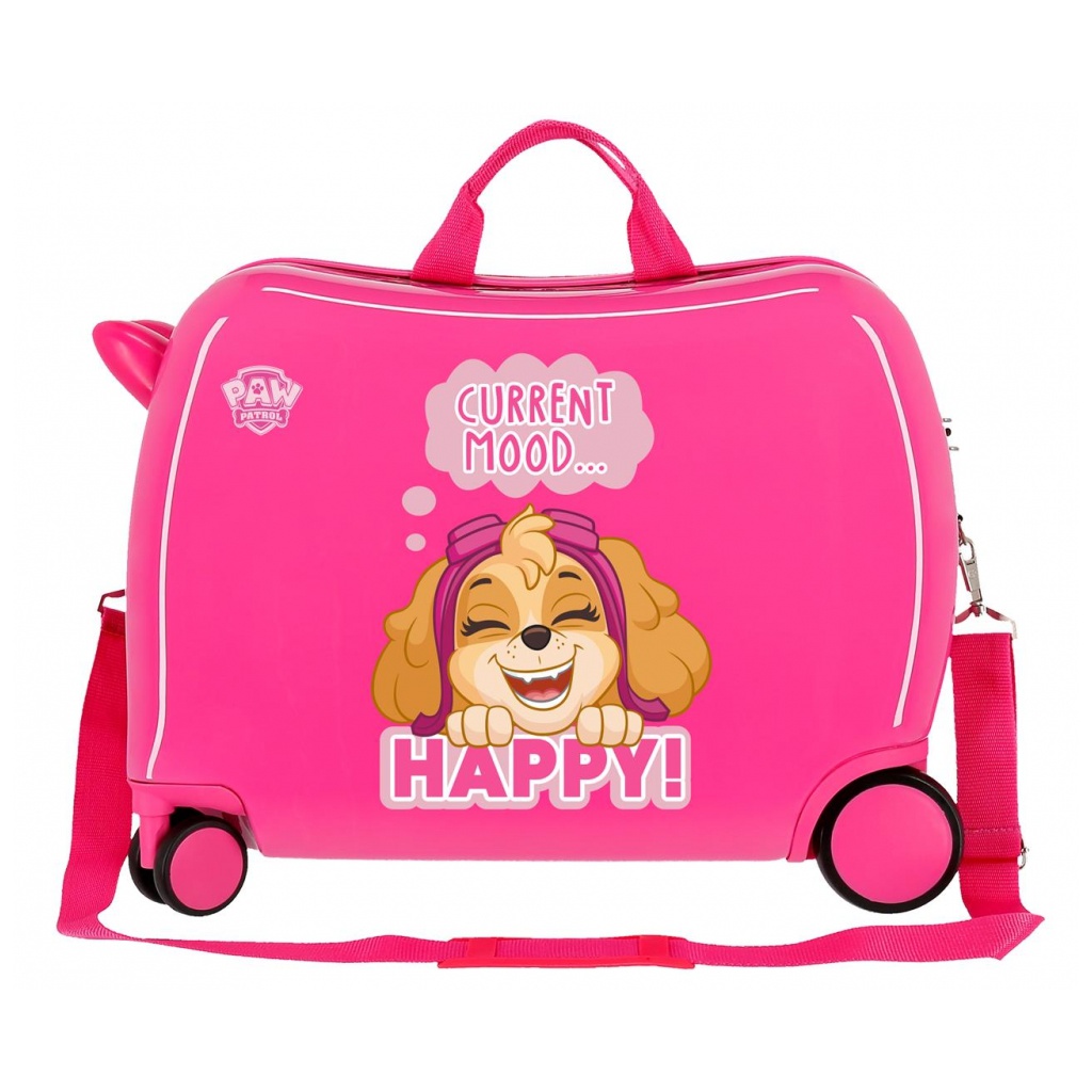 Dětský cestovní kufr na kolečkách / odrážedlo PAW PATROL Pink, 38L, 2199823