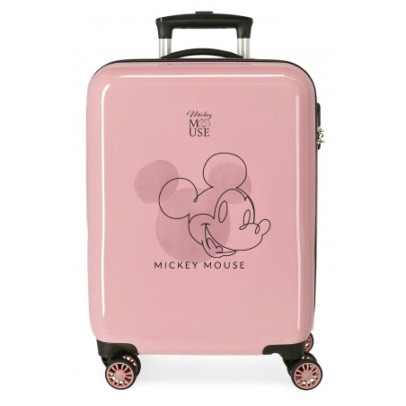 Luxusní dětský ABS cestovní kufr MICKEY MOUSE Outline Pink, 55x38x20cm, 34L, 3471721