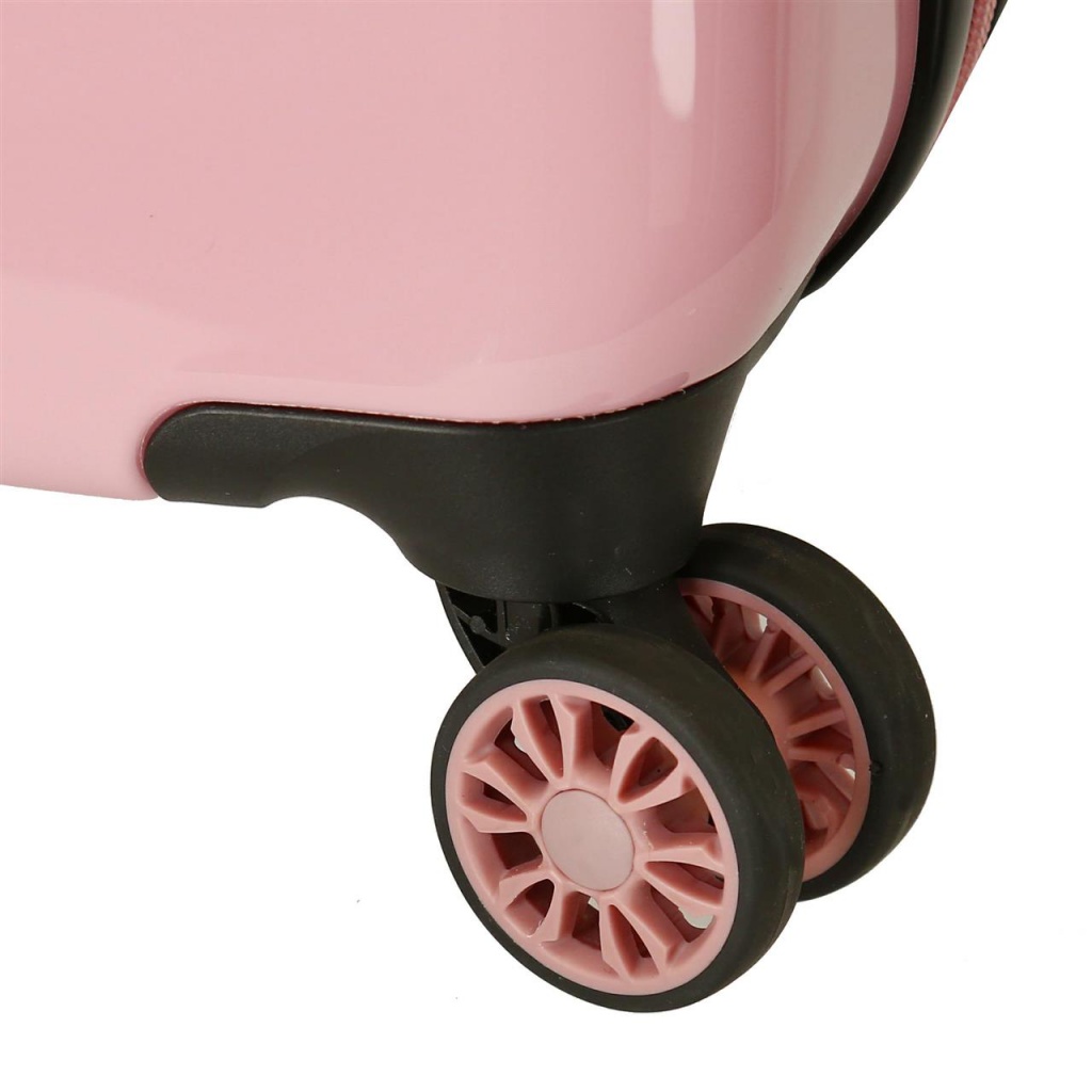 Luxusný detský ABS cestovný kufor MICKEY MOUSE Outline Pink, 34L – ružový kufor s Mickey Mouse