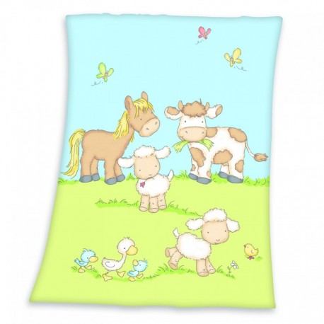 HERDING Baby supersoft flísová deka 75/110cm FARMA