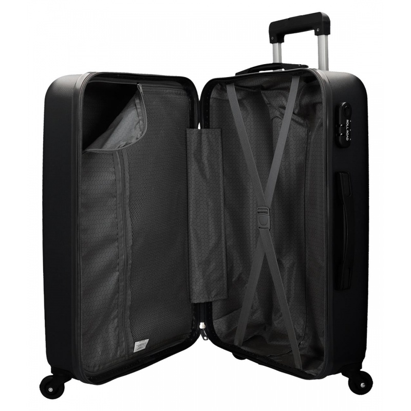 ROLL ROAD Flex Black, Sada ABS cestovných kufrov, 55-65cm, 5849560 ROLL ROAD Flex Black, Sada ABS cestovných kufrov, 55-65cm, 5849560