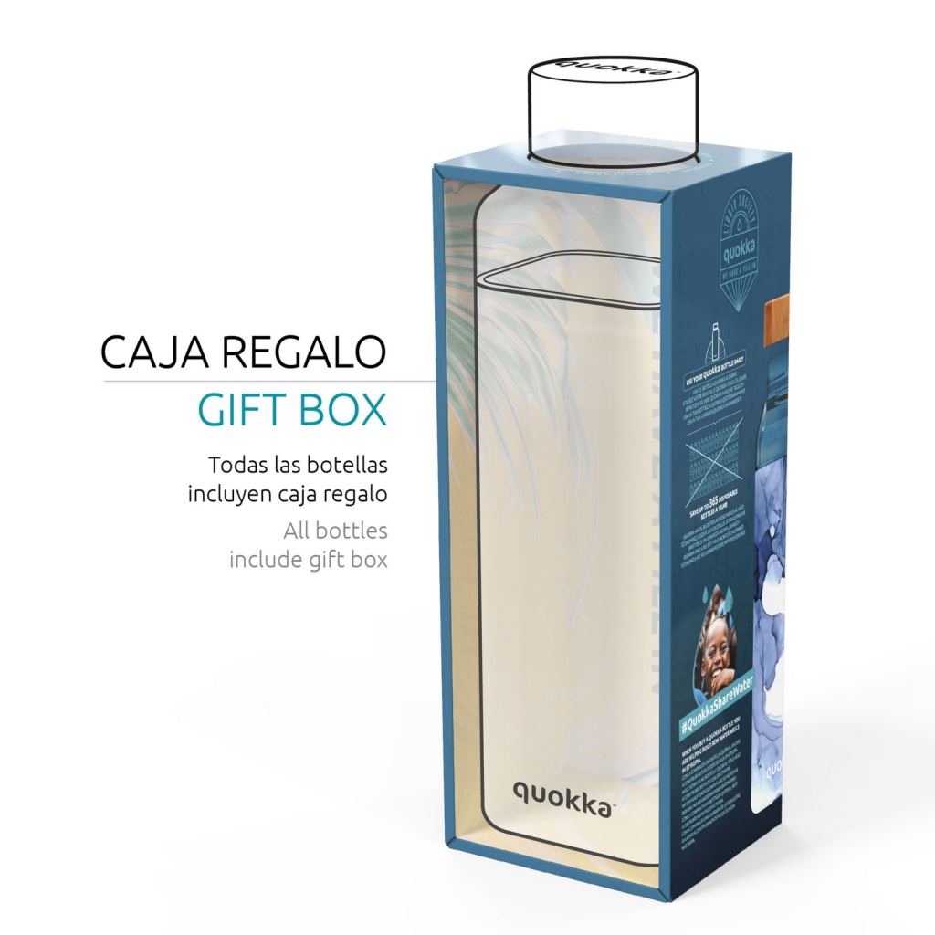 Quokka Storm, Sklenená fľaša so silikónovým povrchom Ditsy Floral, 700ml, 40026