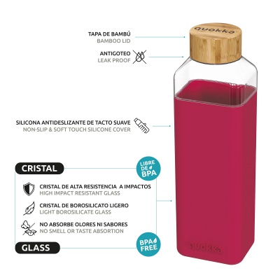 Quokka Storm, Sklenená fľaša so silikónovým povrchom Ditsy Floral, 700ml, 40026 Quokka Storm, Sklenená fľaša so silikónovým povrchom Ditsy Floral, 700ml, 40026