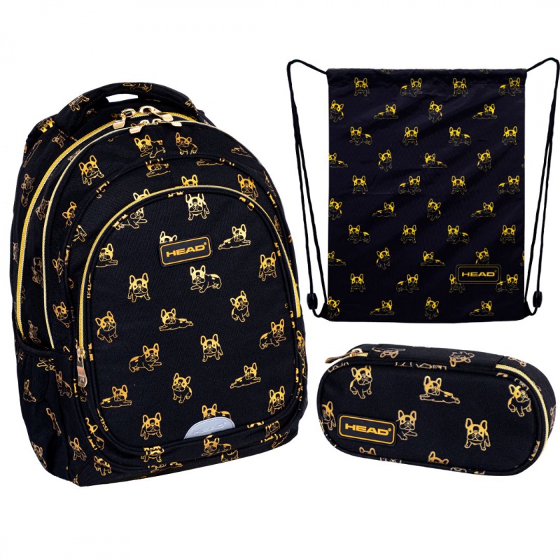 Výhodný set pre školáčku Head Golden Frenchie (ergonomický batoh, peračník, vrecúško) Výhodný set pre školáčku Head Golden Frenchie (ergonomický batoh, peračník, vrecúško)