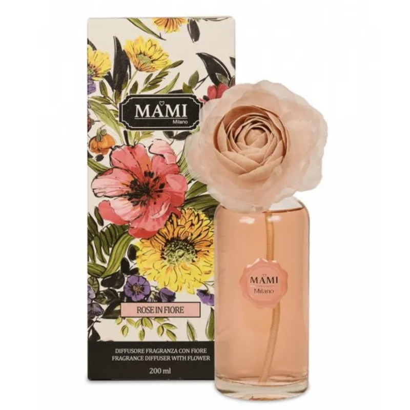 Rose in Fiore - Růže v Rozkvětu, Luxusní květinový difuzér, 100ml Rose in Fiore - Růže v Rozkvětu, Luxusní květinový difuzér, 100ml