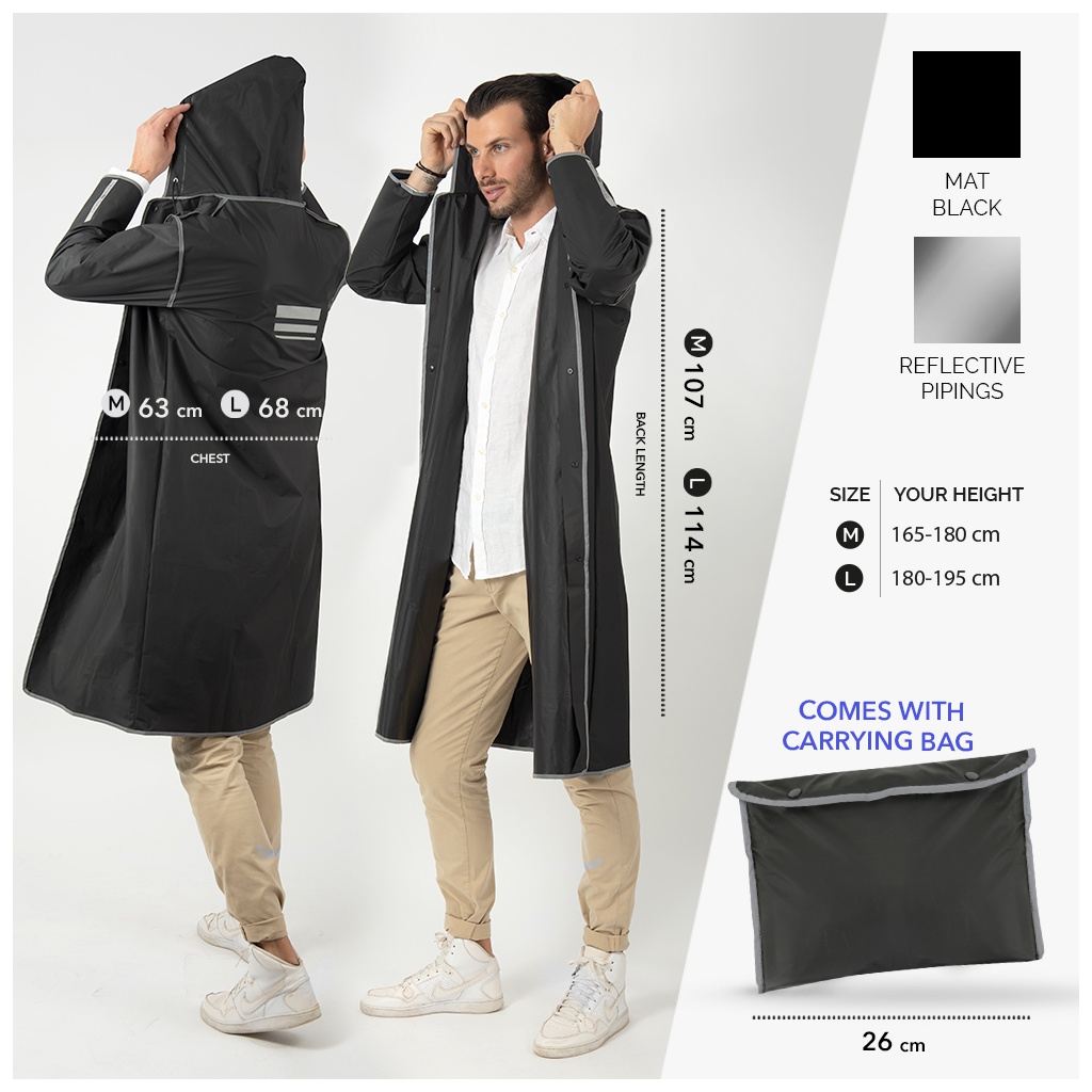 Kvalitní pánská pláštěnka Nero/Grey, vel. L, 14225