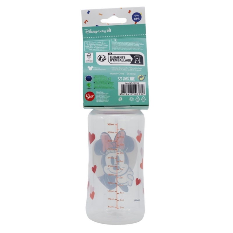 Dojčenská fľaša Minnie Mouse, 0+, 360ml, 10703 Dojčenská fľaša Minnie Mouse, 0+, 360ml, 10703
