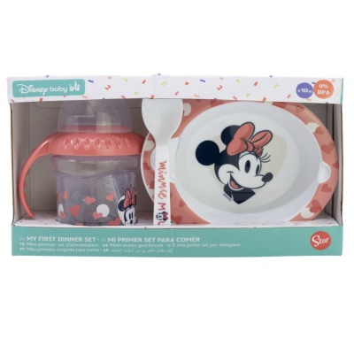 Jedálenská súprava Minnie Mouse - SET 3 ks (hrnček 250ml, tanier a lyžička), 10707 Jedálenská súprava Minnie Mouse - SET 3 ks (hrnček 250ml, tanier a lyžička), 10707