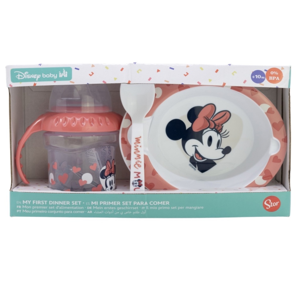 Jedálenská súprava Minnie Mouse - SET 3 ks (hrnček  250ml, tanier a lyžička), 10707