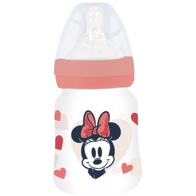Dojčenská fľaša Minnie Mouse s antikolikovým systémom, 150ml, 10701 Dojčenská fľaša Minnie Mouse s antikolikovým systémom, 150ml, 10701