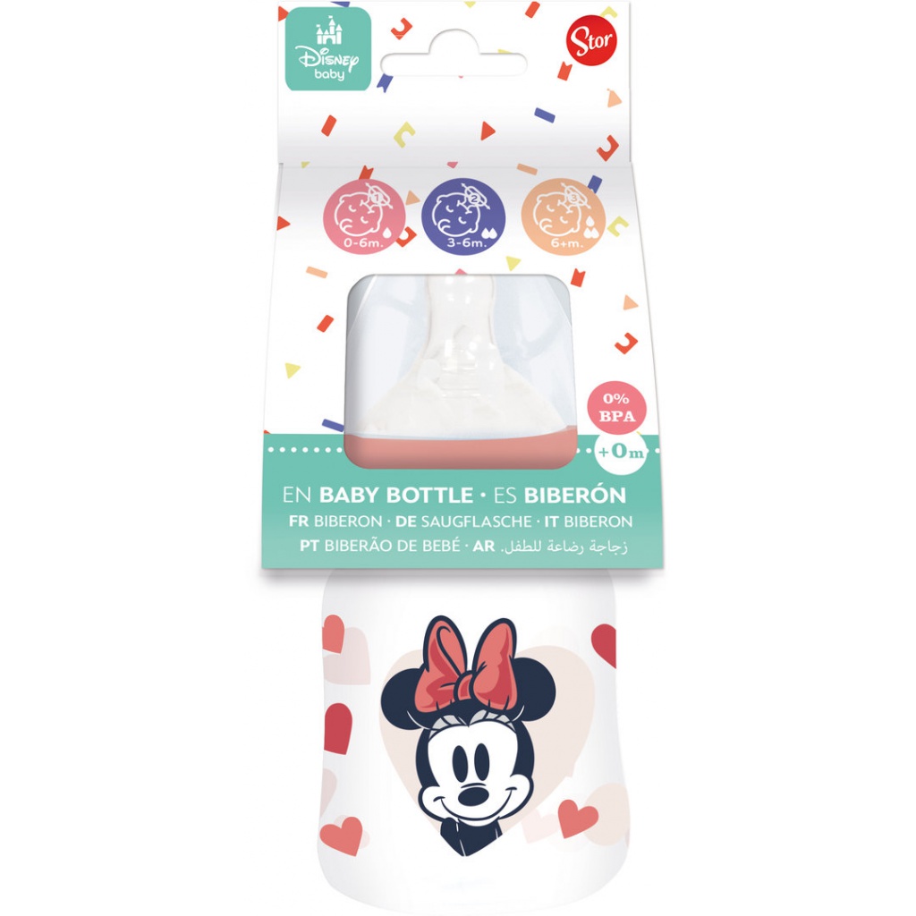 Kojenecká láhev Minnie Mouse s antikolikovým systémem, 150ml, 10701