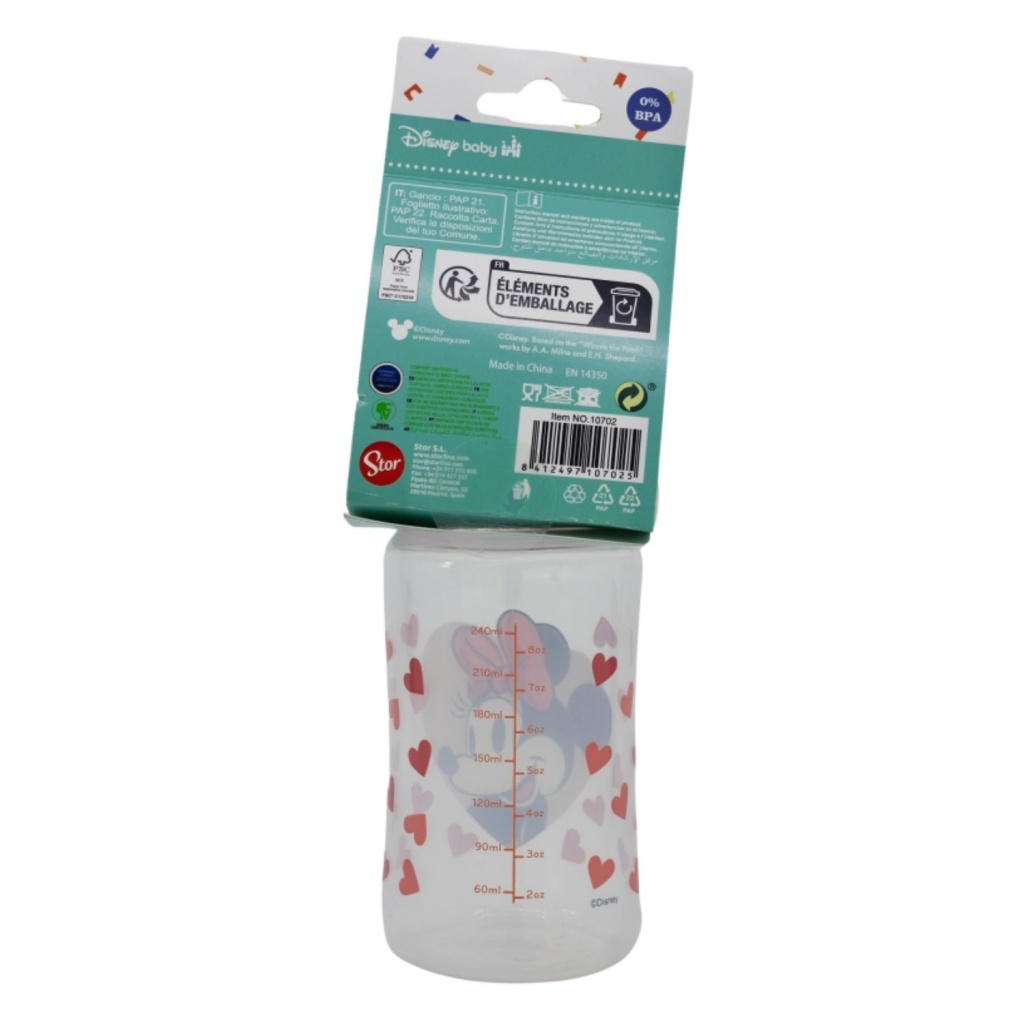 Kojenecká láhev Minnie Mouse s antikolikovým systémem, 240ml, 10702