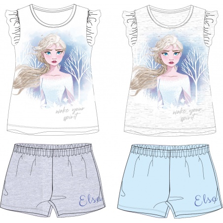 2ks Dievčenské bavlnené pyžamo krátke DISNEY FROZEN
