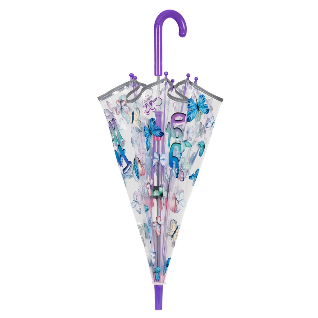 Detský reflexný transparentný dáždnik Perletti Cool Kids motýliky