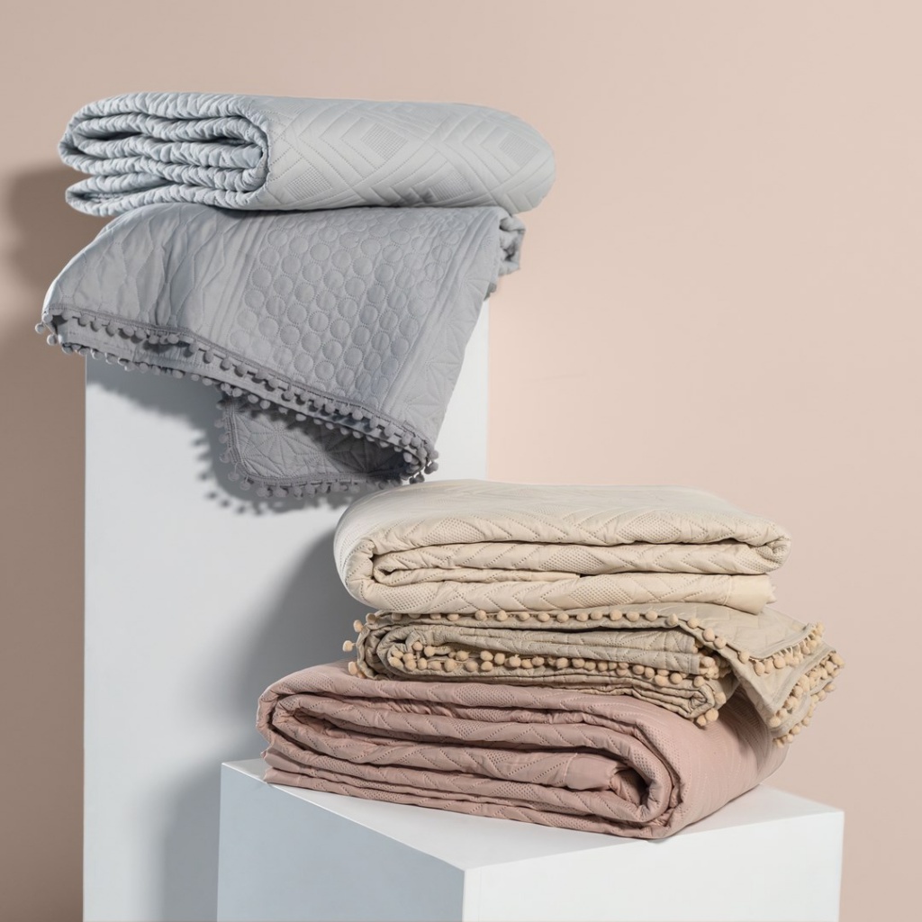 AmeliaHome, Oboustranný pléd /přehoz na postel Ophelia, 200x220 cm, ocelová šedá