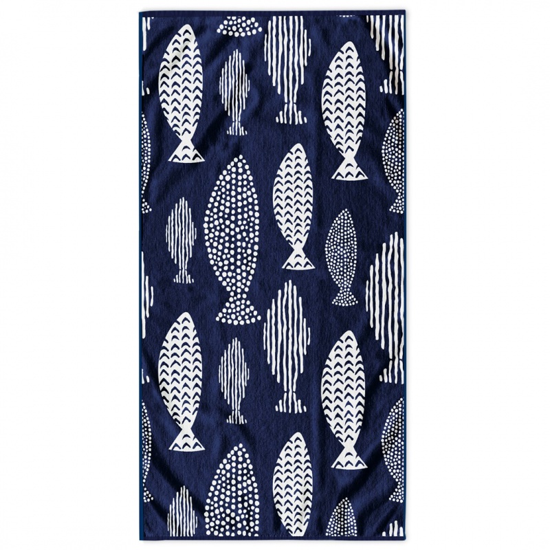DecoKing, Luxusná plážová osuška FISH, 90 x 180 cm DecoKing, Luxusná plážová osuška FISH, 90 x 180 cm