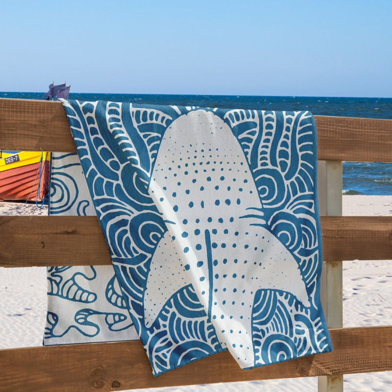 DecoKing, Luxusná plážová osuška BLUE SHARK, 90 x 180 cm DecoKing, Luxusná plážová osuška BLUE SHARK, 90 x 180 cm