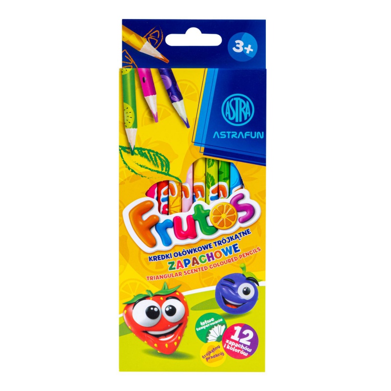 Trojhranné voňavé farbičky Frutos, 12 farieb, 312024002 Trojhranné voňavé farbičky Frutos, 12 farieb, 312024002