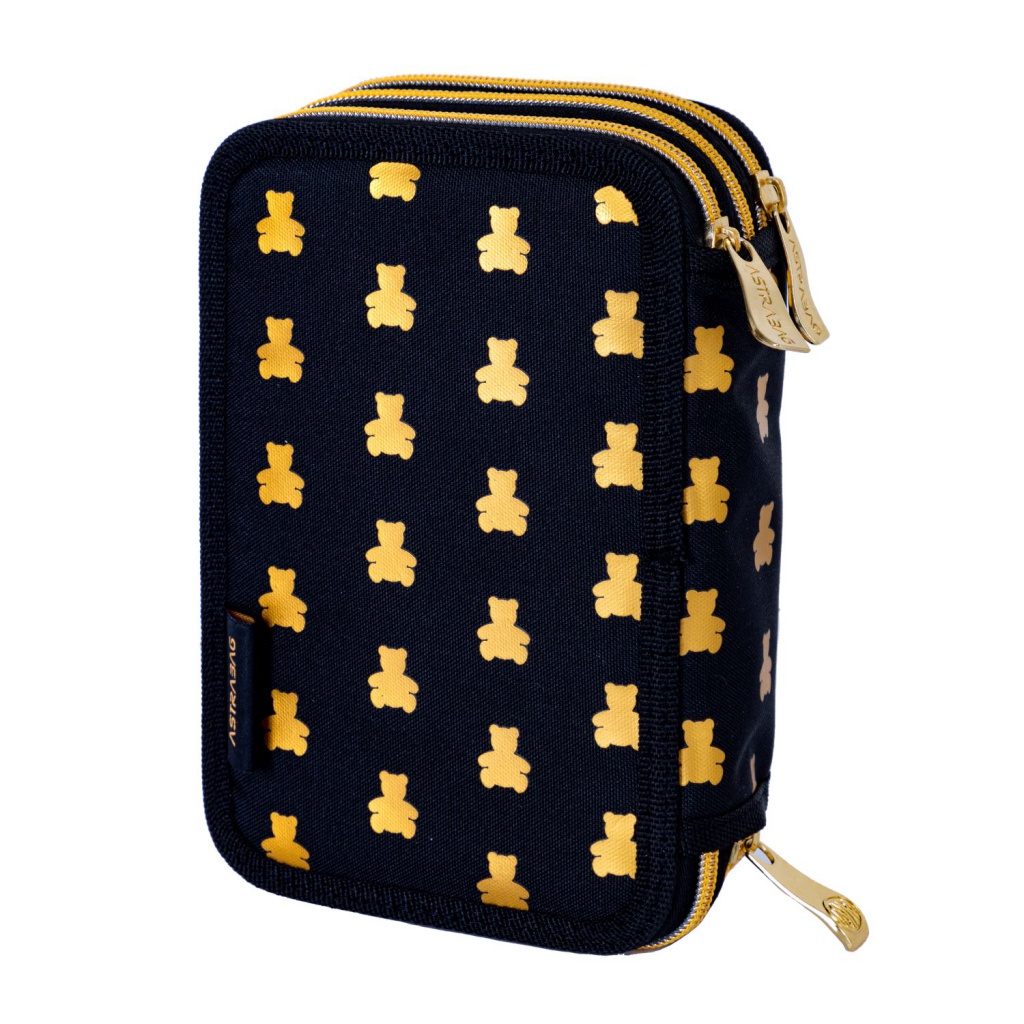 Třípatrový penál s náplní AstraBAG GOLDEN TEDDY, AC31, 503024053