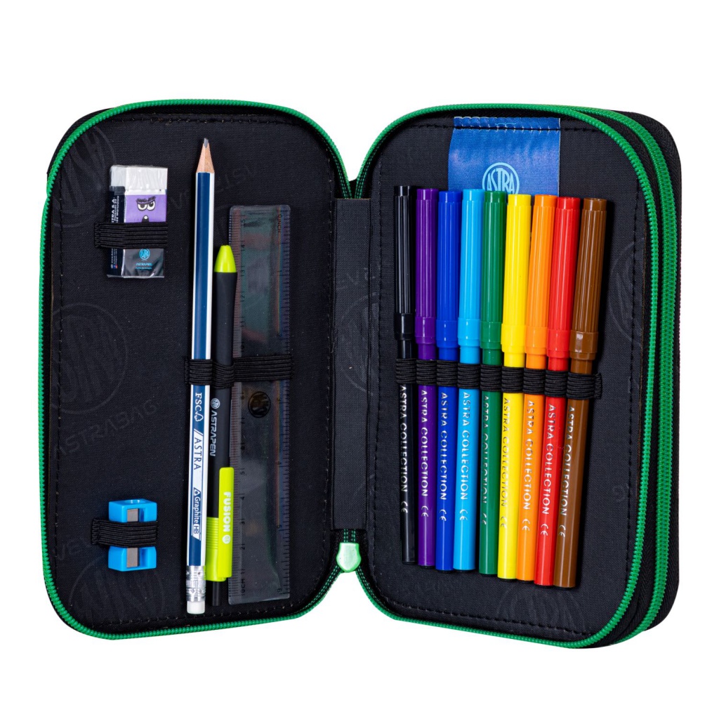 Dvoupatrový penál s náplní AstraBAG PIXEL HERO, AC21, 503024056