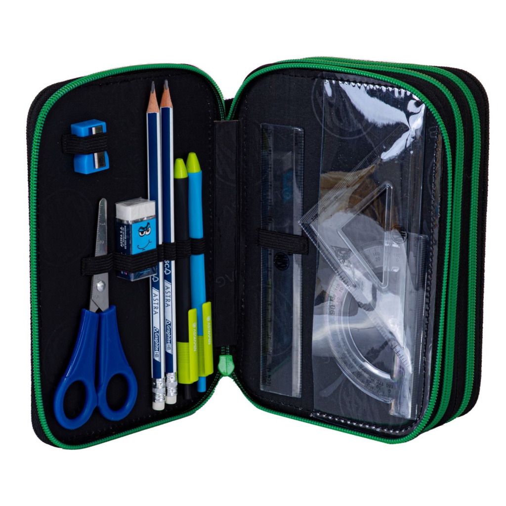 Třípatrový penál s náplní AstraBAG PIXEL HERO, AC31, 503024057