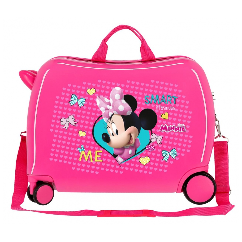 Dětský cestovní kufr na kolečkách / odrážedlo MINNIE MOUSE Pink, 34L, 22398E1