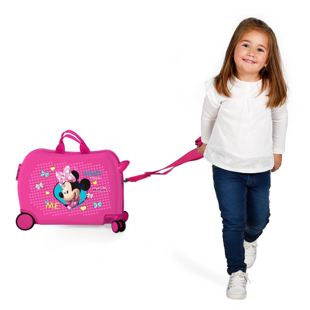 Dětský cestovní kufr na kolečkách / odrážedlo MINNIE MOUSE Pink, 34L, 22398E1