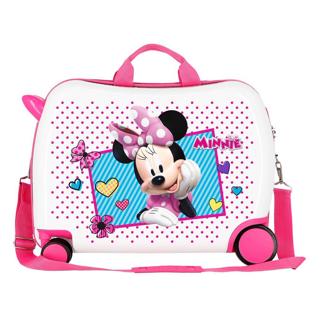 Detský cestovný kufor MINNIE MOUSE Pink, 34L – Kufor a odrážadlo v jednom