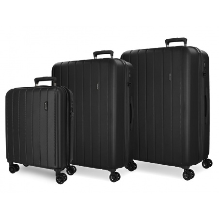 MOVOM Wood Black, Sada luxusných ABS cestovných kufrov, 75cm/65cm/55cm, 5318461