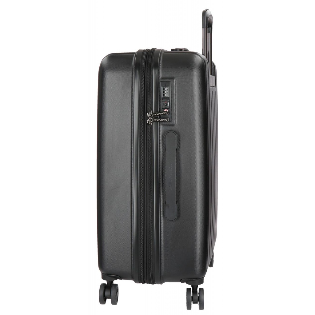 MOVOM Wood Black – Škrupinový cestovný kufor s TSA zámkom a štvorkolesovým systémom