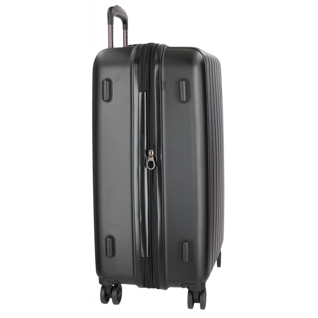 MOVOM Wood Black – Škrupinový cestovný kufor s TSA zámkom a štvorkolesovým systémom