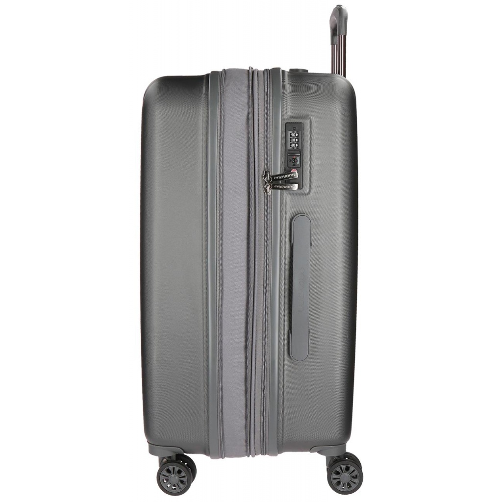 MOVOM Wood Antracite – Cestovný kufor s TSA zámkom a štvorkolesovým systémom