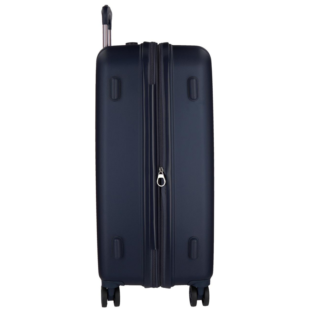 MOVOM Wood Navy Blue – Veľký rozšíriteľný škrupinový kufor 75×52×32 cm, 109L, TSA zámok