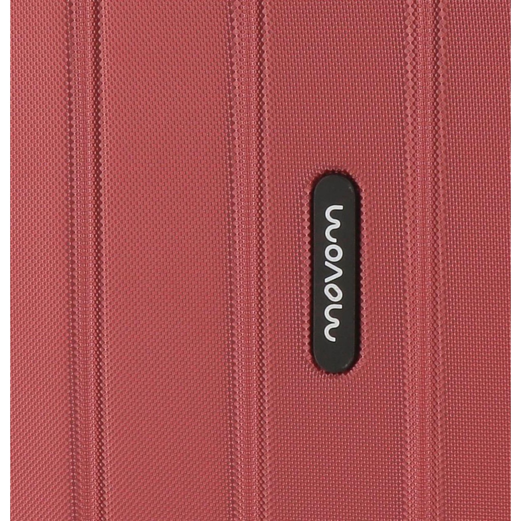 MOVOM Wood Red – Veľký rozšíriteľný škrupinový kufor 75×52×32 cm, 109L, TSA zámok