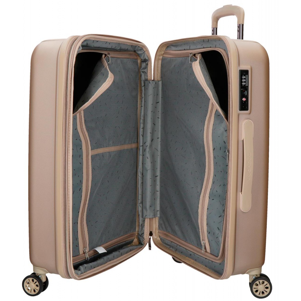 MOVOM Wood Champagne sada kufrov 75/65/55 cm – luxusné ABS cestovné kufre