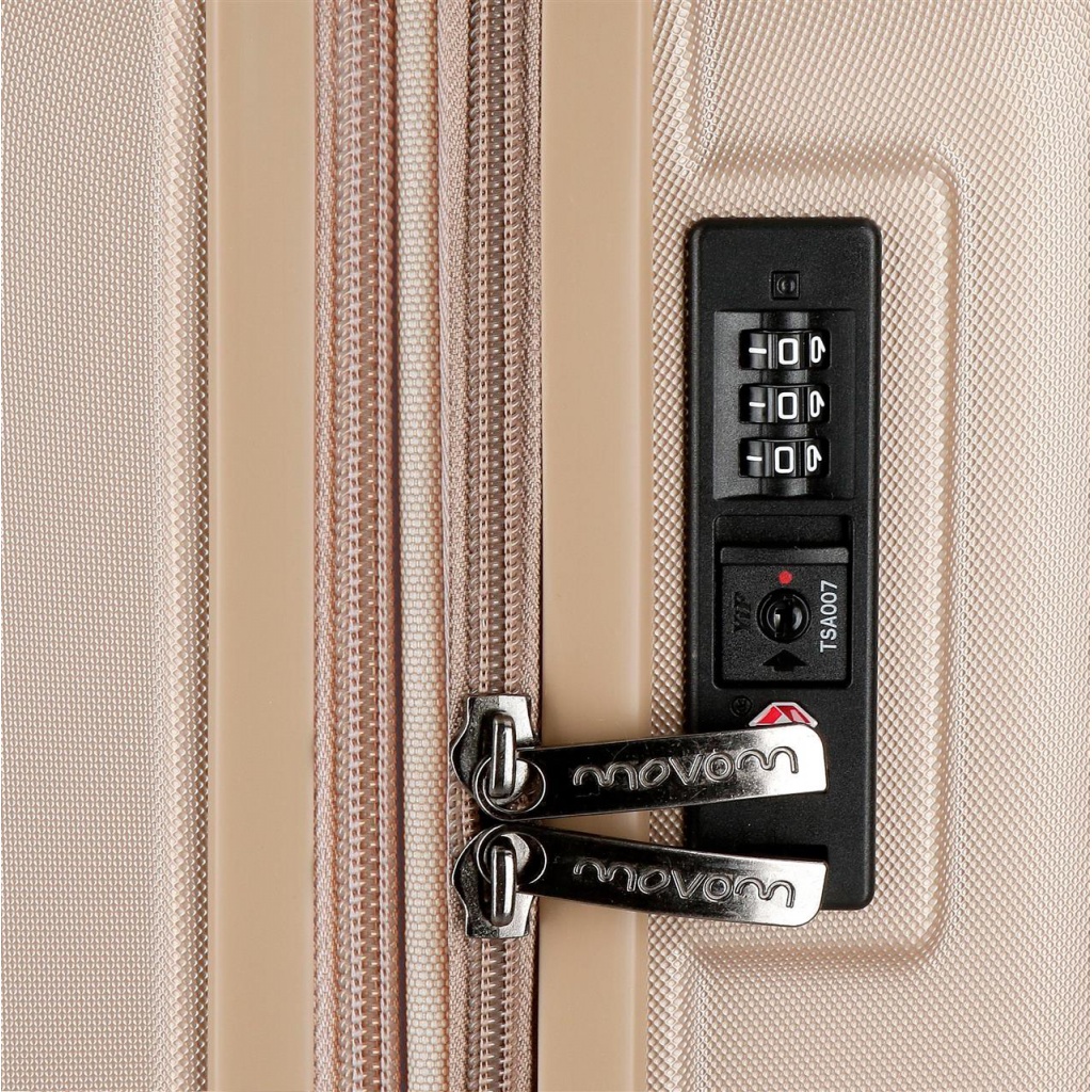 MOVEM Wood Champagne, Sada luxusních ABS cestovních kufrů, 75cm/65cm/55cm, 5318465