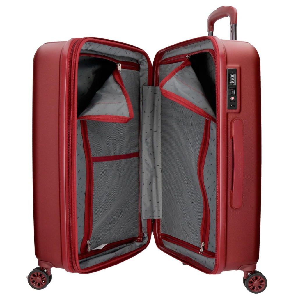 MOVOM Wood Red, Sada luxusných ABS cestovných kufrov, 75cm/65cm/55cm, 5318466