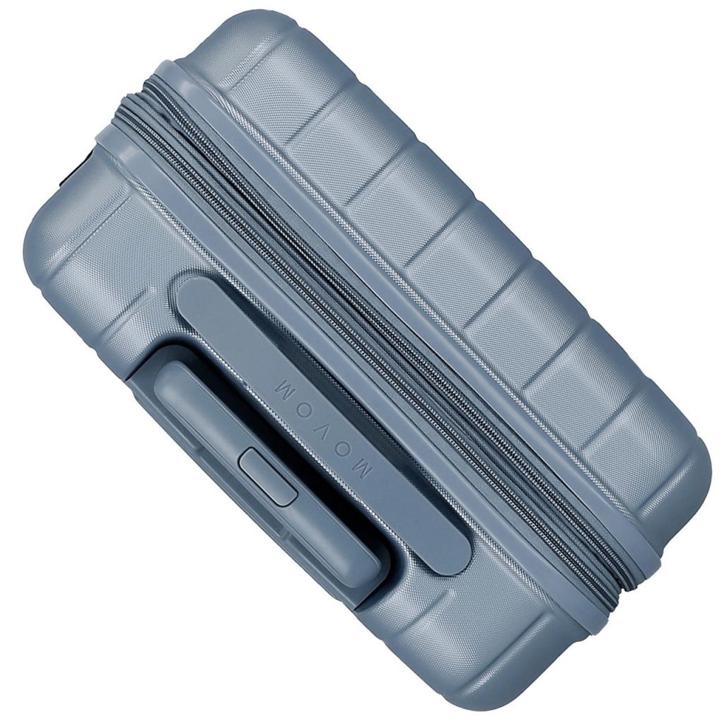 MOVOM Wood Steel Blue, škrupinový cestovný kufor – oceľovo modrá príručná batožina s TSA zámkom