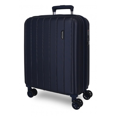 MOVOM Wood Navy Blue, Škrupinový cestovný kufor, 55x40x20cm, 38L, 5318664 (small exp.)