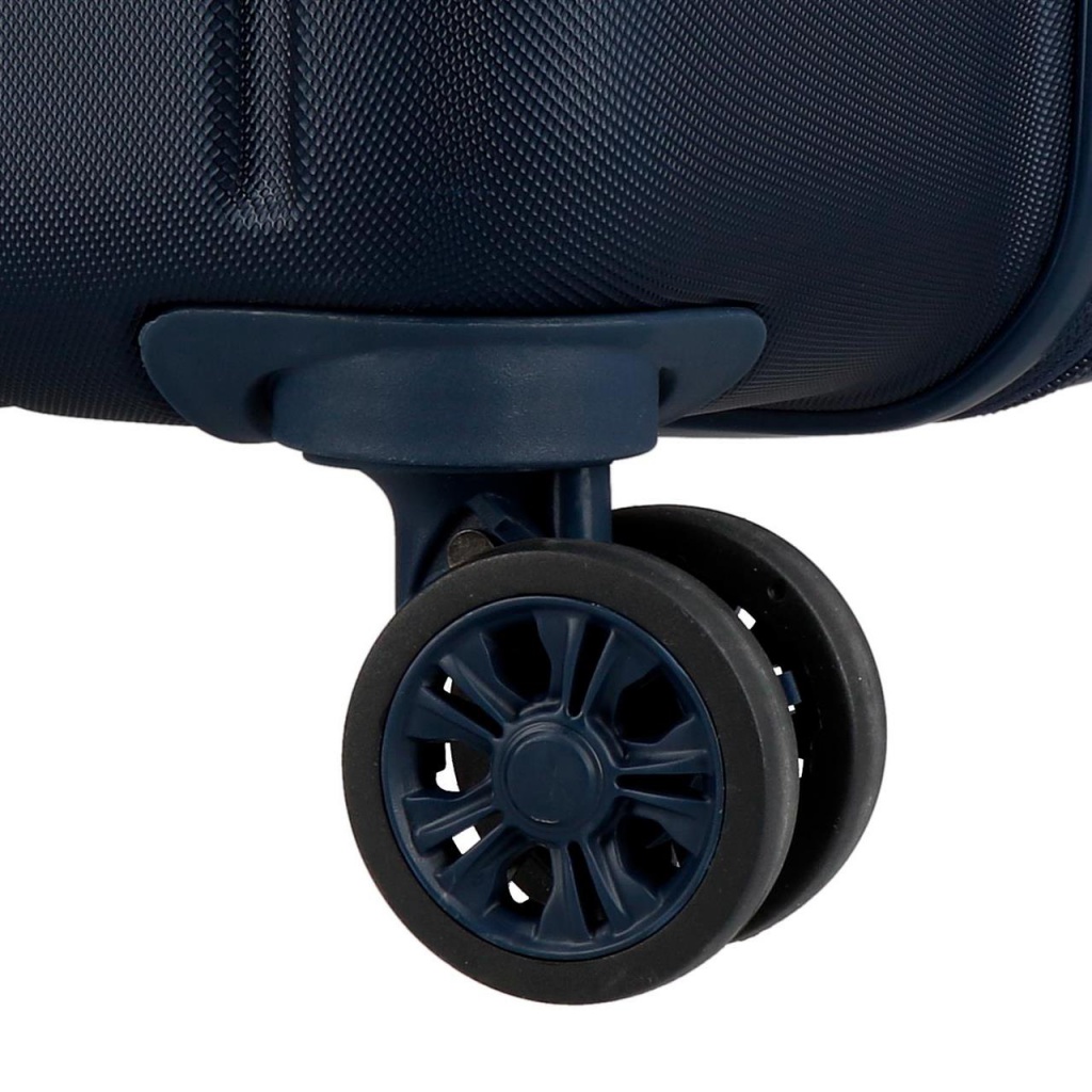 MOVOM Wood Navy Blue, škrupinový cestovný kufor – námořní modrá príručná batožina s TSA zámkom