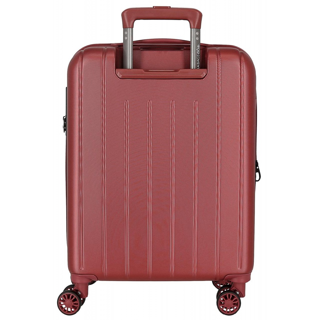 MOVOM Wood Red, škrupinový cestovný kufor – červená príručná batožina s TSA zámkom