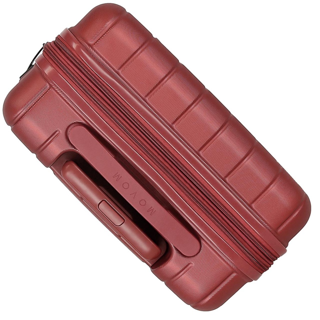 MOVOM Wood Red, škrupinový cestovný kufor – červená príručná batožina s TSA zámkom