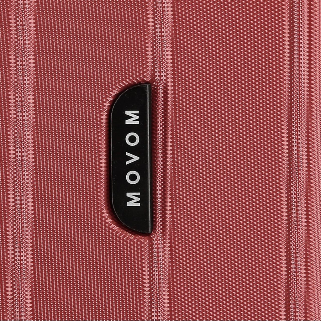 MOVOM Wood Red, škrupinový cestovný kufor – červená príručná batožina s TSA zámkom