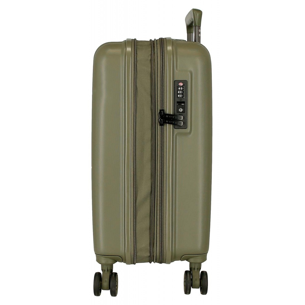 MOVOM Wood Khaki, škrupinový cestovný kufor – khaki príručná batožina s TSA zámkom