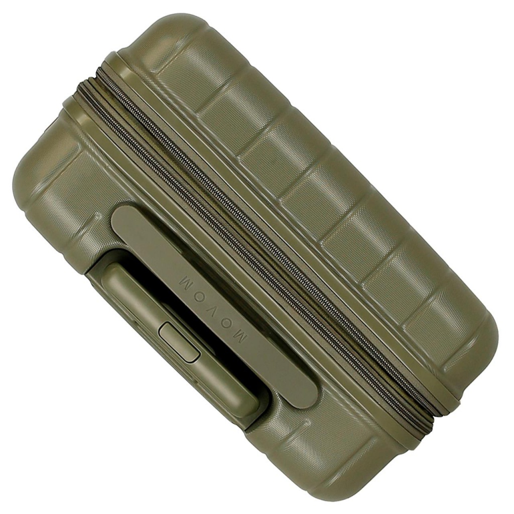 MOVOM Wood Khaki, škrupinový cestovný kufor – khaki príručná batožina s TSA zámkom